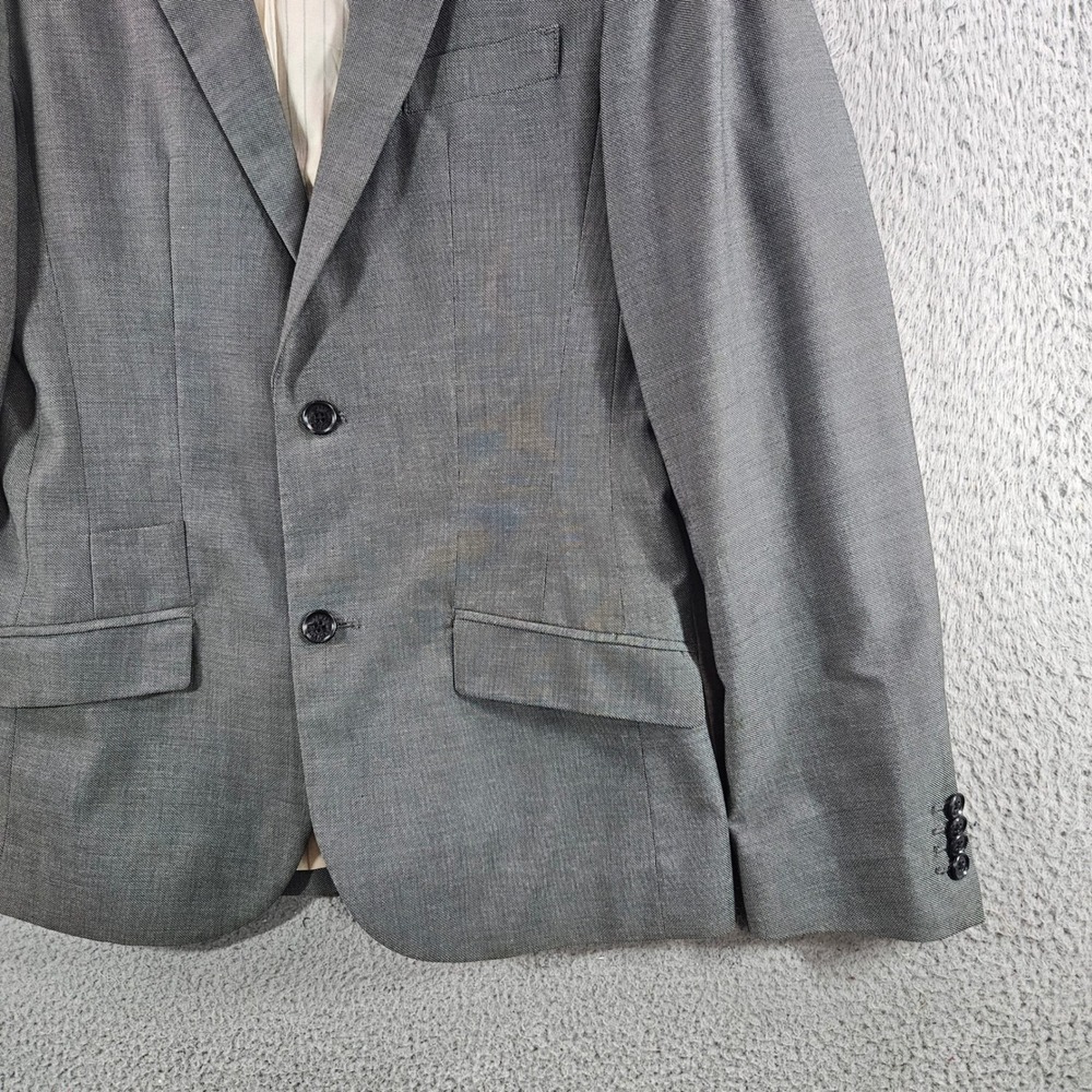 Armani Exchange Mens Grey Two Button Blazer‎ Jacket 36R Slim Fit Sport Coat - Picture 3 of 14
